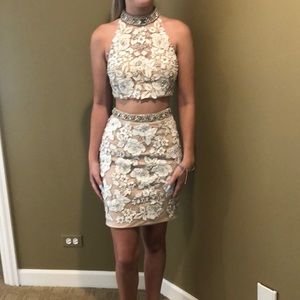Jovani 2 piece beaded skirt and halter